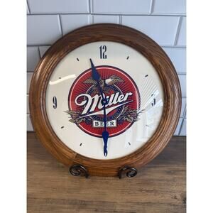 Vintage Miller Beer Clock 16" Round with New Quartz Movement American Heirloom